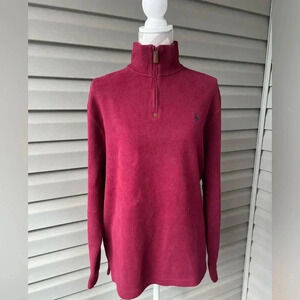 Polo Ralph Lauren Red Sweater 1/4 Zip With Pony Logo